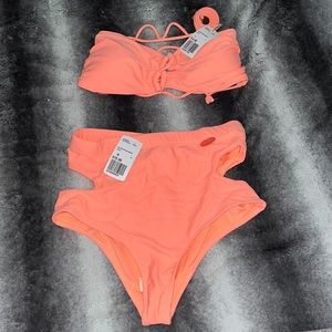 Women Two Piece Coral Swimsuit
